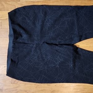 Alfani Womens Straight Leg Petite Black Print Pants 14P